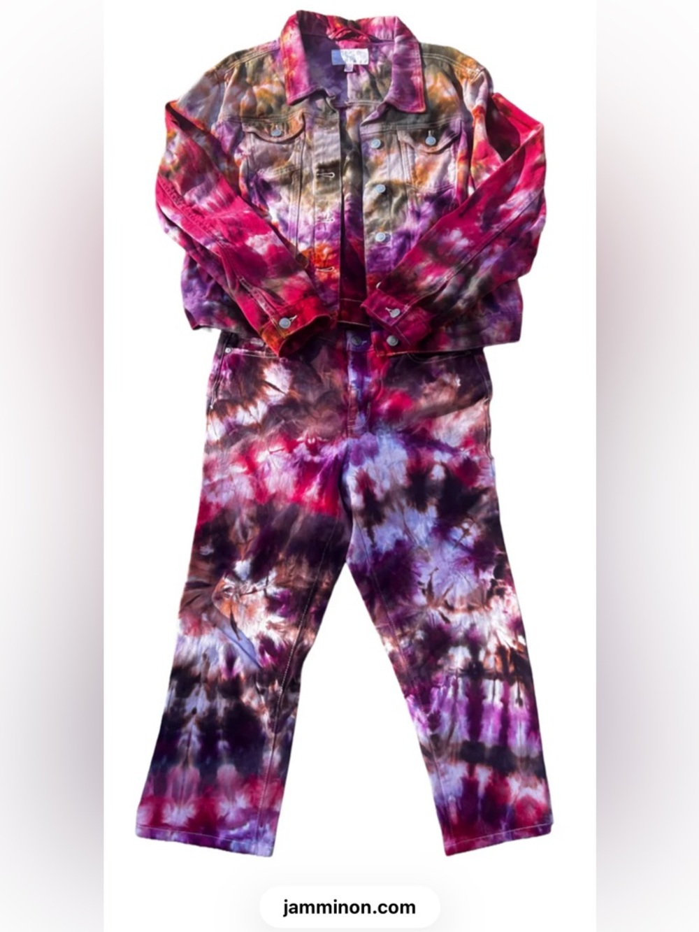 Tie-Dye handmade Denim Jacket & Jeans Set - Multicolor